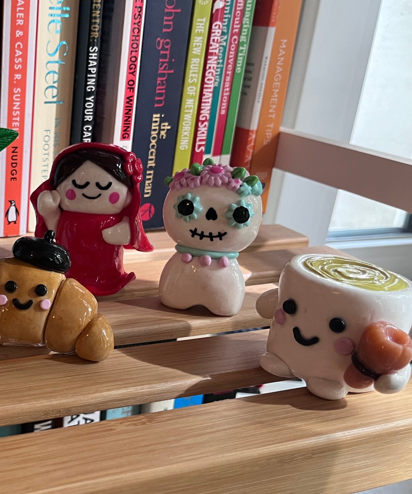 Mexican Day of the Dead Inspired Polymer Clay Desk Buddy