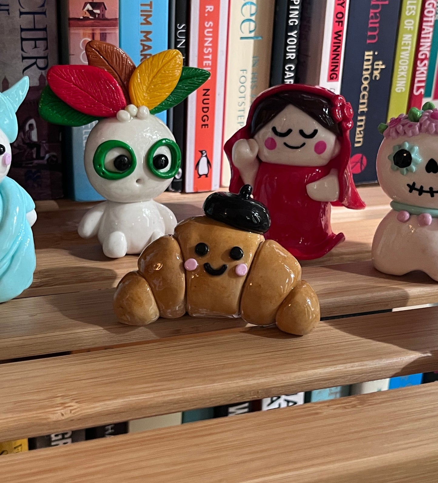 French Croissant Inspired Polymer Clay Desk Buddy