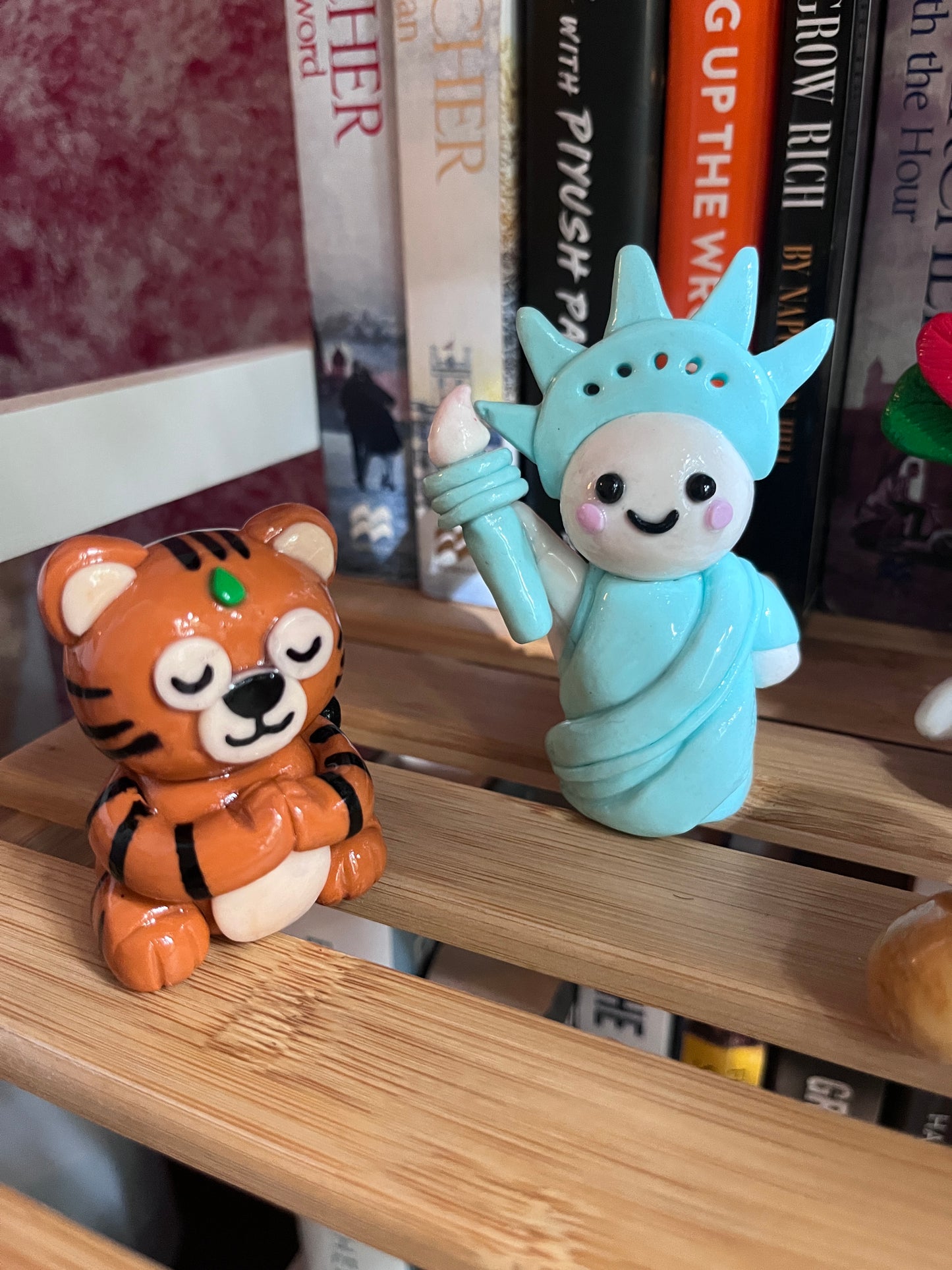 Indian Meditating Tigress Polymer Clay Desk Buddy
