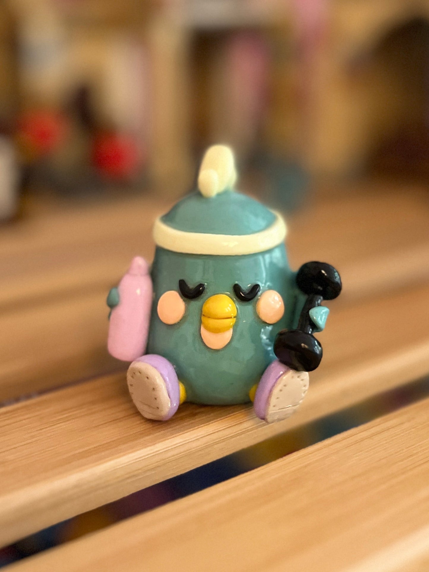 Fitness Inspired Chikfit the Chicken Polymer Clay Desk Buddy