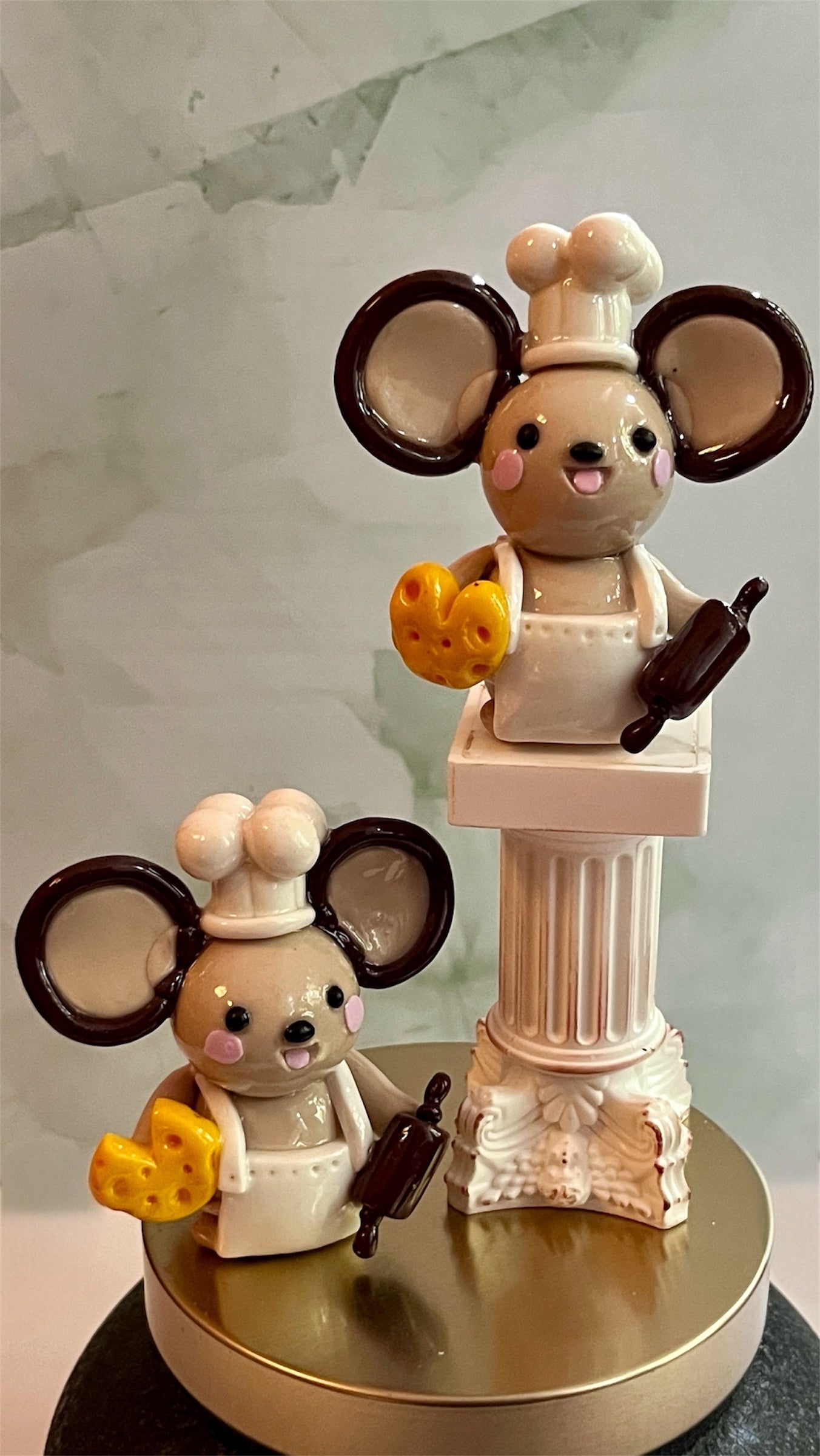 Baking Inspired Chef Squeak the Mouse Polymer Clay Desk Buddy