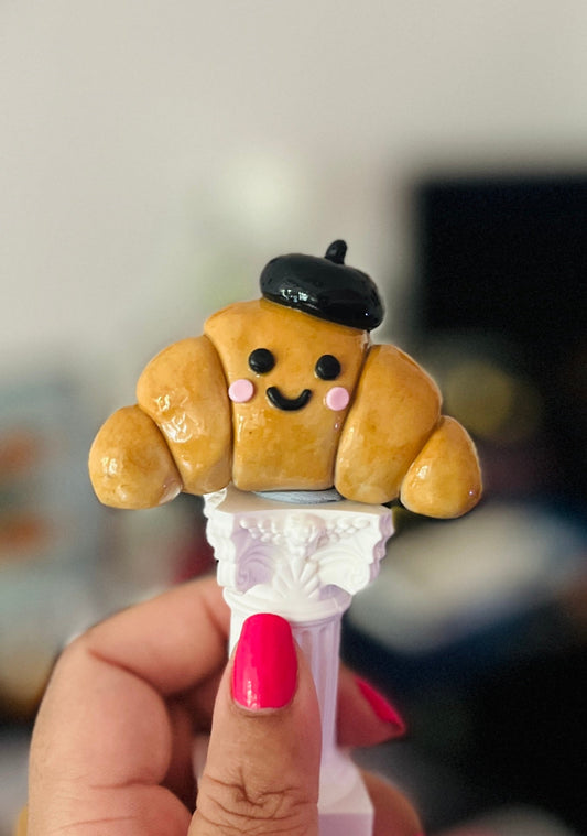 French Croissant Inspired Polymer Clay Desk Buddy