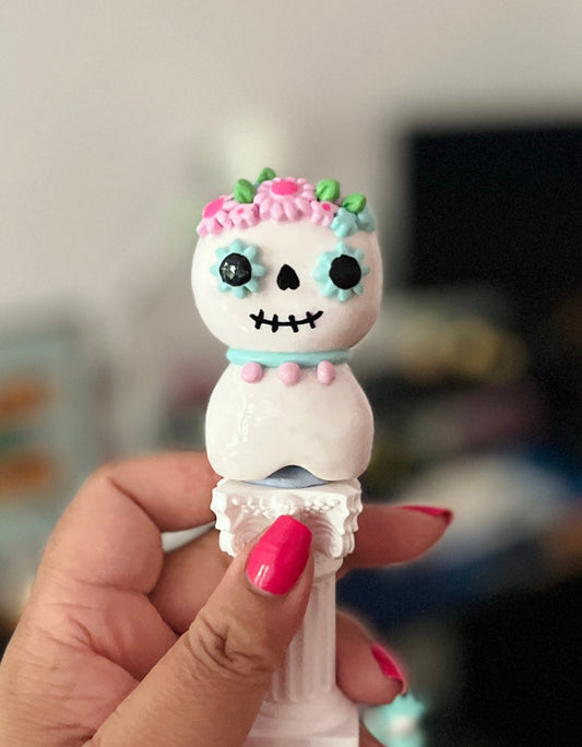 Mexican Day of the Dead Inspired Polymer Clay Desk Buddy