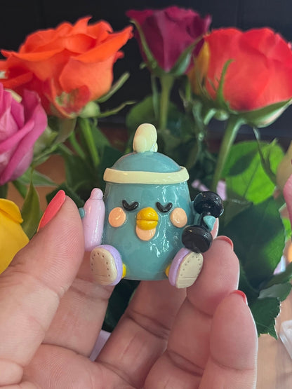 Fitness Inspired Chikfit the Chicken Polymer Clay Desk Buddy