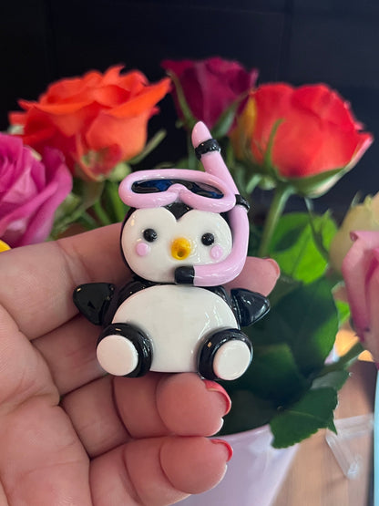 Snorkel Inspired Pingo the Penguin Polymer Clay Desk Buddy