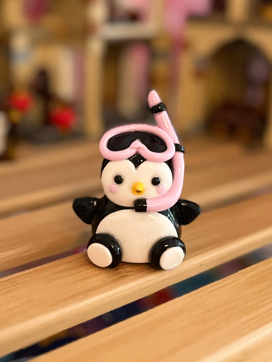 Snorkel Inspired Pingo the Penguin Polymer Clay Desk Buddy