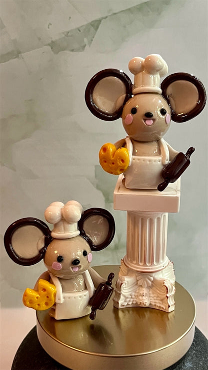 Baking Inspired Chef Squeak the Mouse Polymer Clay Desk Buddy