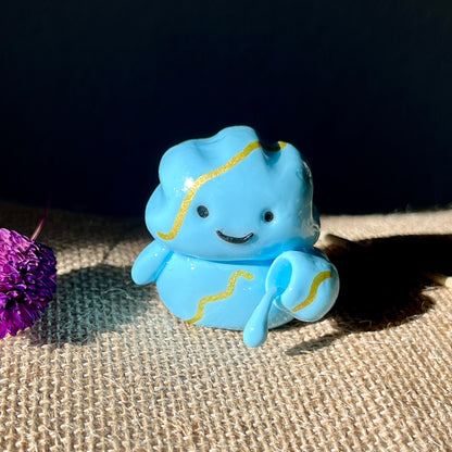 Zodiac Inspired Aquarius Polymer Clay Desk Buddy