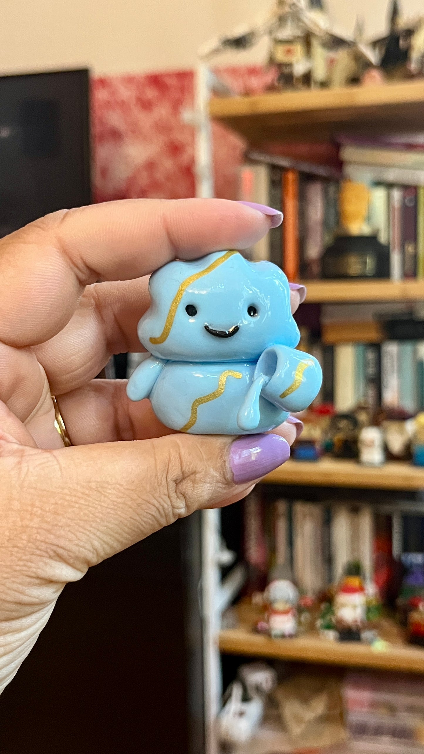 Zodiac Inspired Aquarius Polymer Clay Desk Buddy