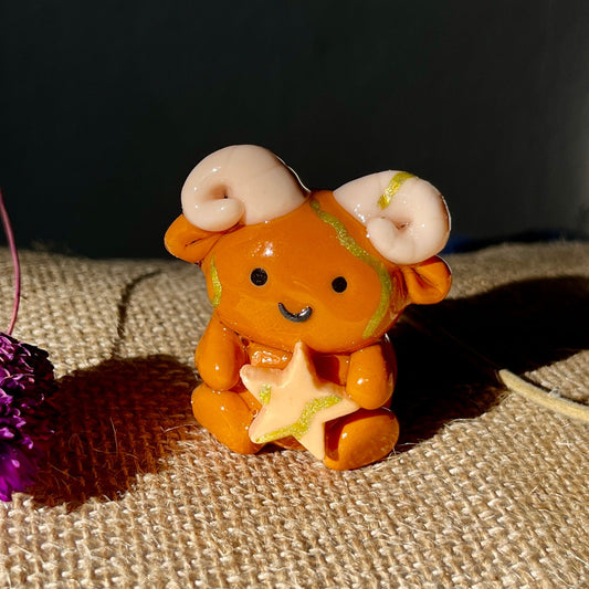 Zodiac Inspired Aries Polymer Clay Desk Buddy