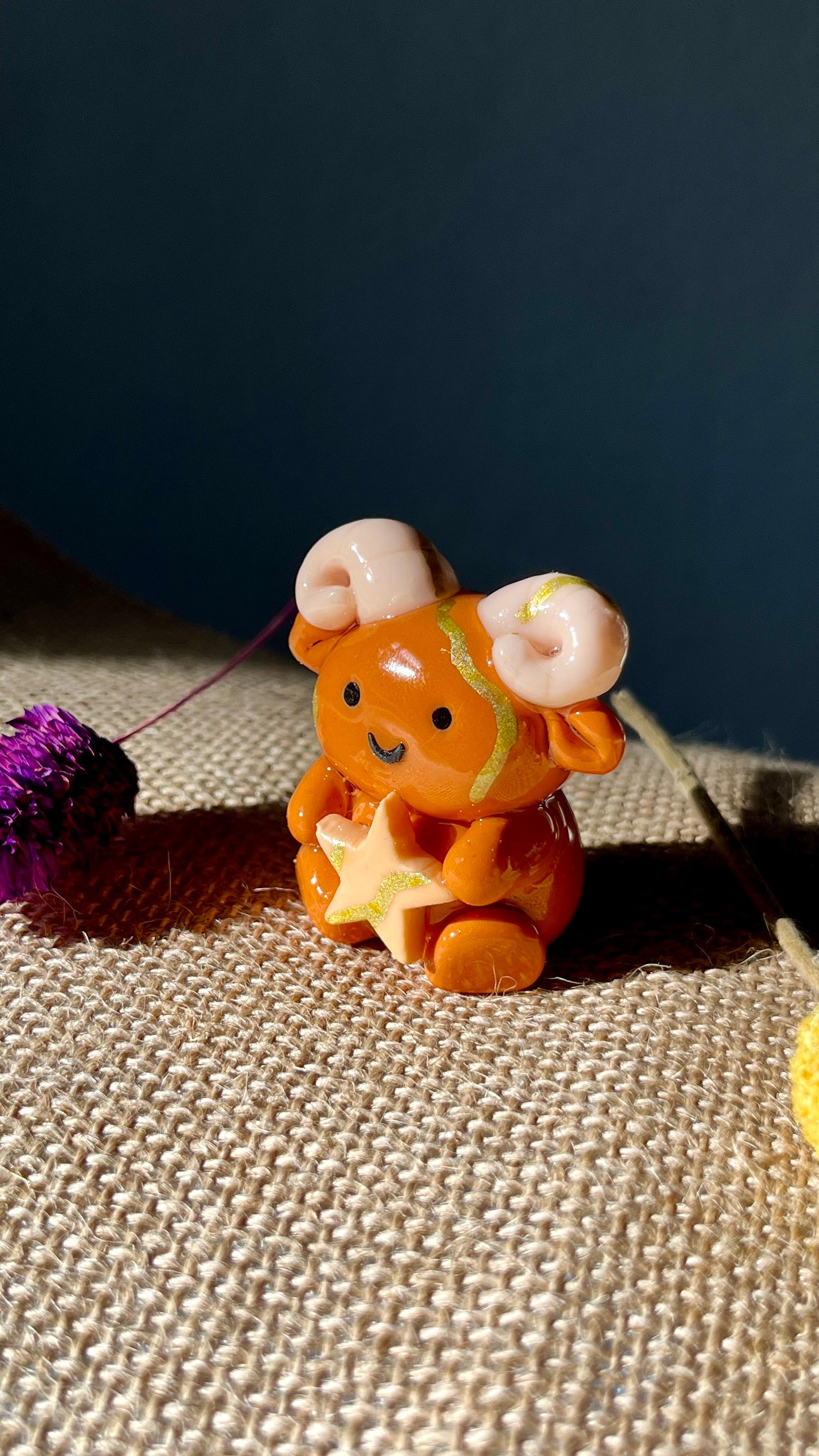 Zodiac Inspired Aries Polymer Clay Desk Buddy