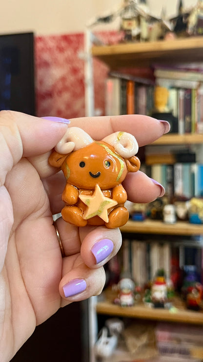 Zodiac Inspired Aries Polymer Clay Desk Buddy