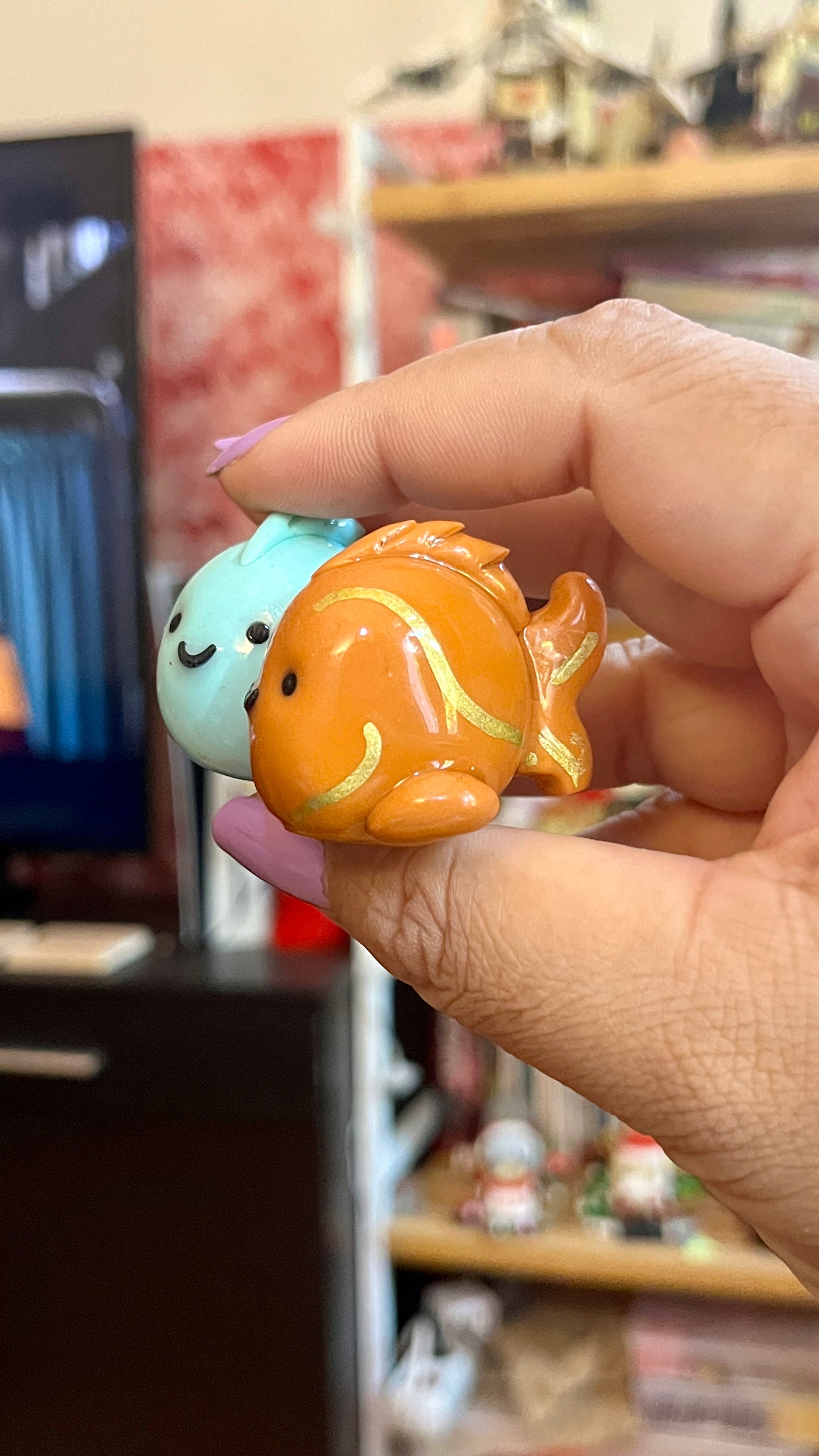 Zodiac Inspired Pisces Polymer Clay Desk Buddy