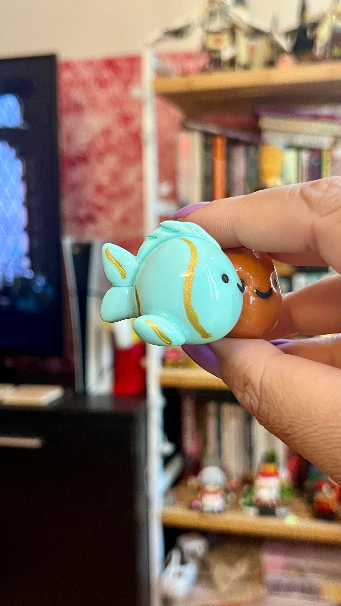 Zodiac Inspired Pisces Polymer Clay Desk Buddy