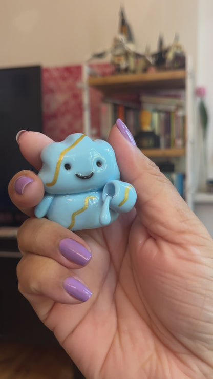 Zodiac Inspired Aquarius Polymer Clay Desk Buddy