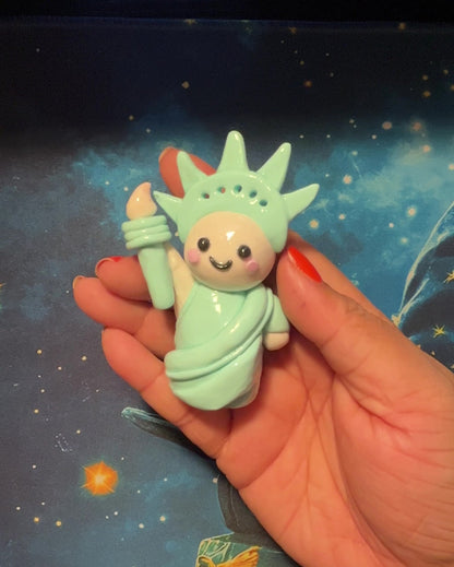 USA Inspired Lady Liberty Polymer Clay Desk Buddy
