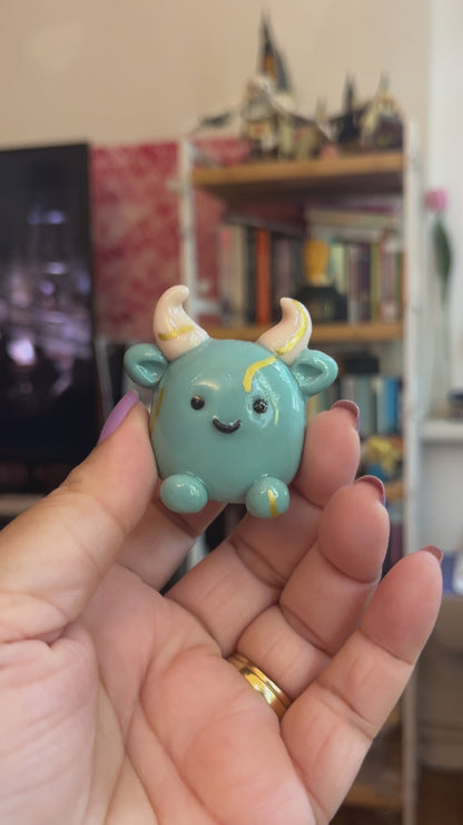 Zodiac Inspired Taurus Polymer Clay Desk Buddy