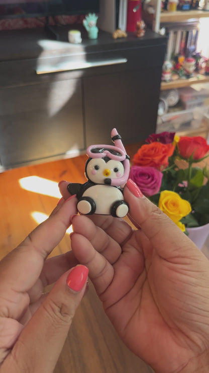 Snorkel Inspired Pingo the Penguin Polymer Clay Desk Buddy