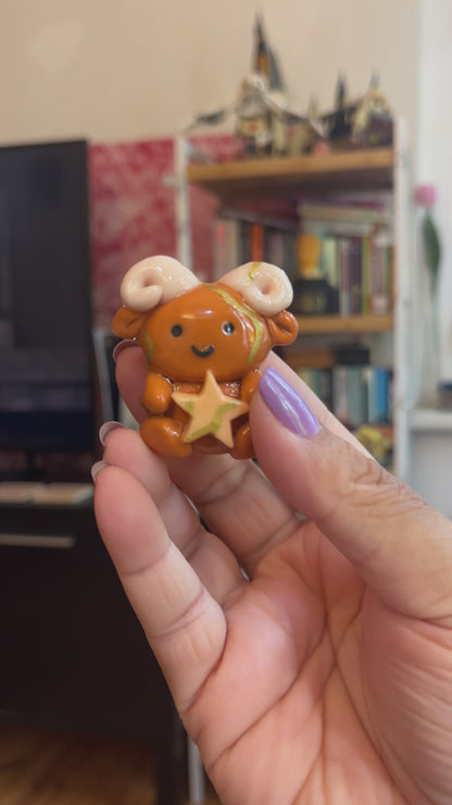 Zodiac Inspired Aries Polymer Clay Desk Buddy