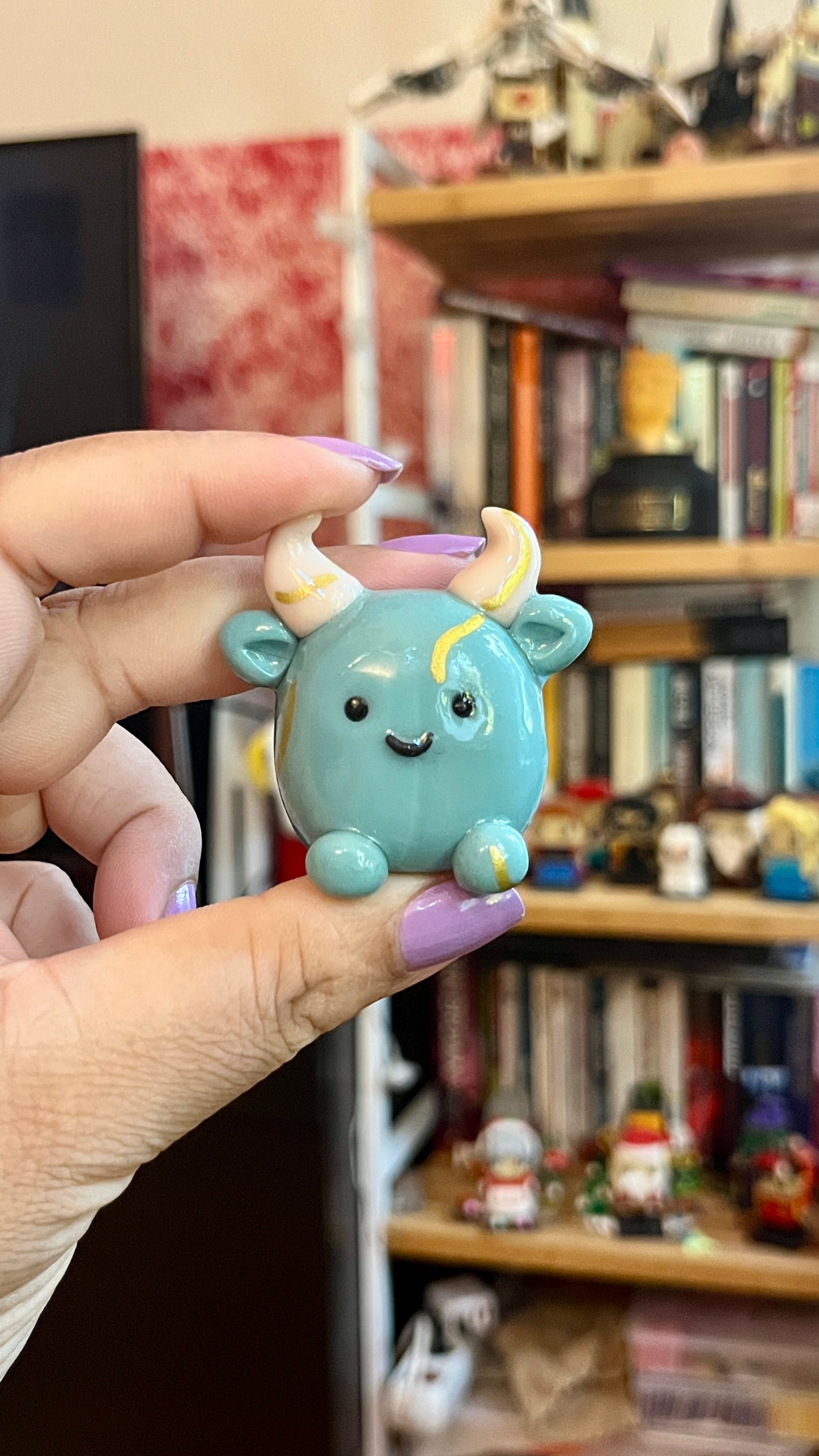 Zodiac Inspired Taurus Polymer Clay Desk Buddy