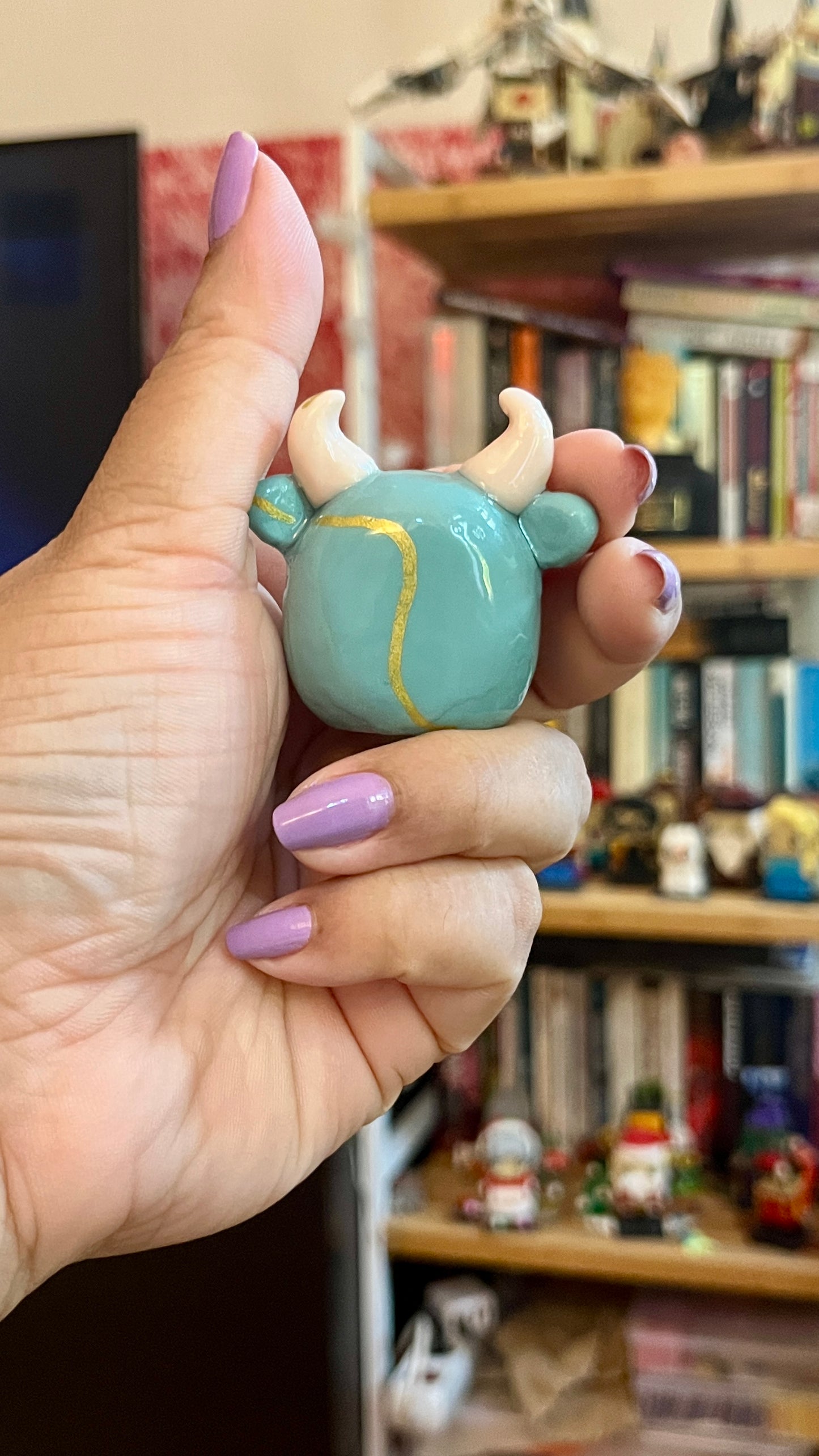 Zodiac Inspired Taurus Polymer Clay Desk Buddy